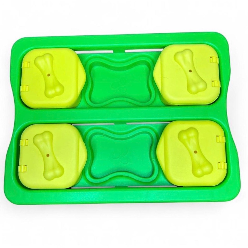 Dog Toy Puzzle Slow Feeder - Green and Yellow
